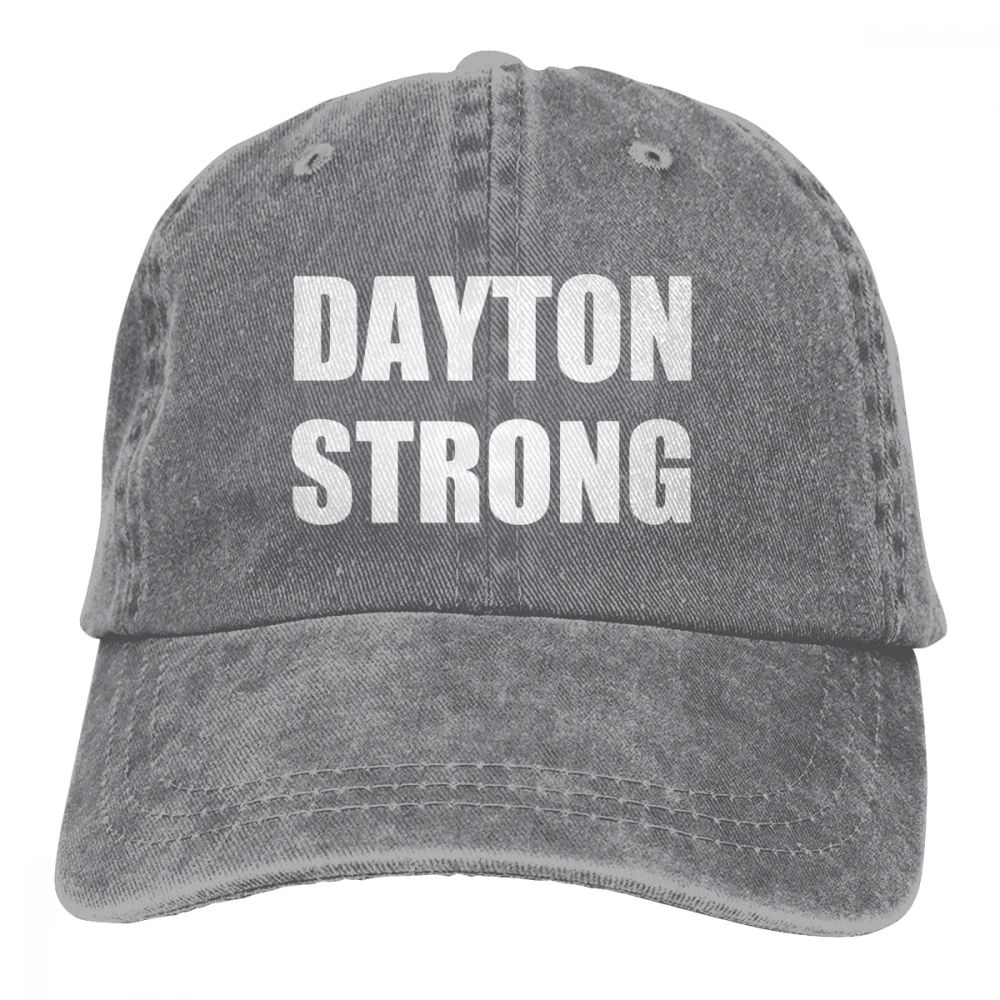 Dayton Strong слово буква Casquette черный унисекс Мужские Женские джинсовые бейсболка с ремешком кепки Регулируемый Гольф папа шляпа