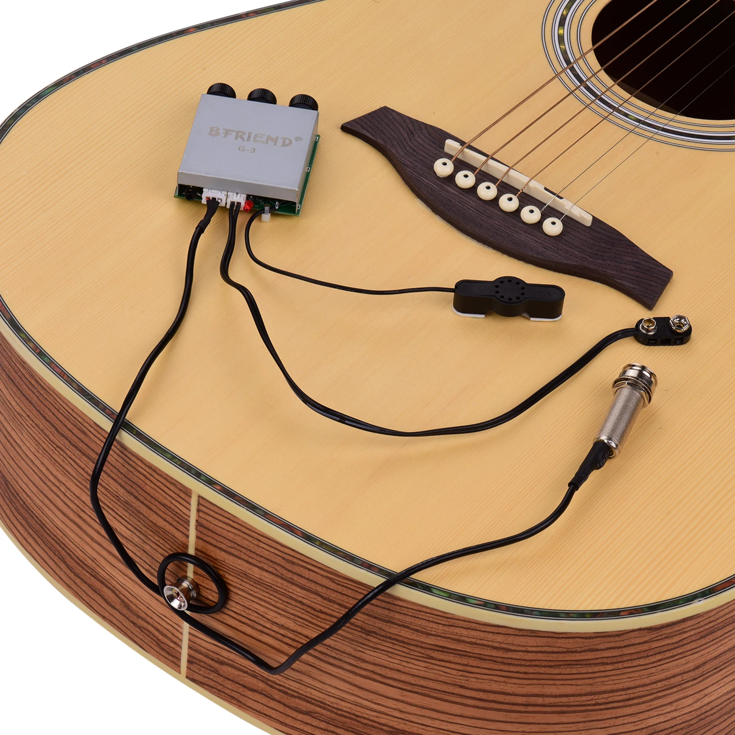 Акустическая фолк Классическая гитара Piezo pick up Preamp микрофон двойная система