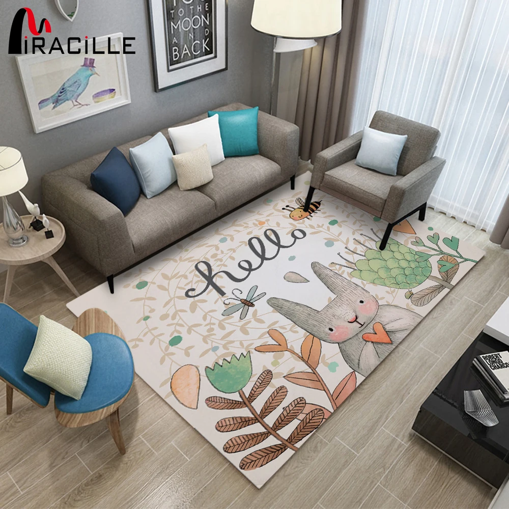 Miracille 3D ковер для гостиной с принтом кролика Детские Большие ковровые покрытия