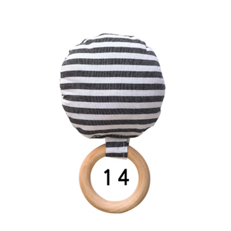 Round 14 Детские деревянные Прорезыватели из дерева Hemu, DIY, мультяшное кольцо, ожерелье, прорезыватель, прекрасная безопасная, из дерева, хлопок, натуральный круг, для младенцев, сенсорные игрушки - Цвет: Round 14