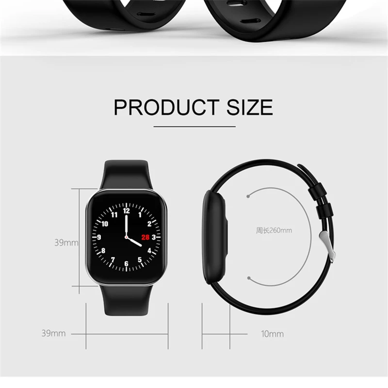 ESEED X16 smart watch men IP67 waterproof full touch screen long standby Heart Rate Blood Pressure Monitoring smartwatch