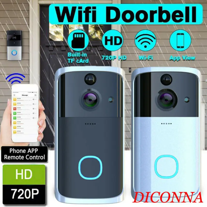 

WiFi Wireless Video Doorbell Two-Way Talk Smart PIR Security Camera Recording Home Monitor Night Vision Intercom Door Bell