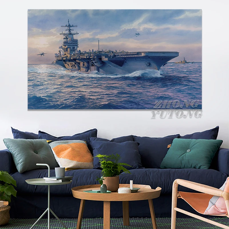 Военная переноска корабль летательный аппарат океан Fanart украшение для гостиной