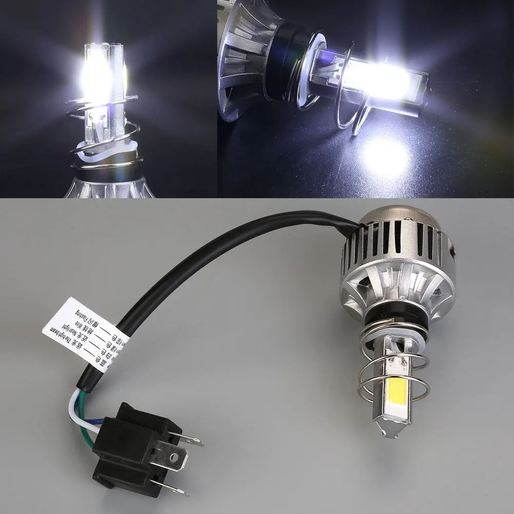 4000лм H6 H4 COB Светодиодный фонарь мотоциклетный мото головной светильник противотуманный светильник белый яркий