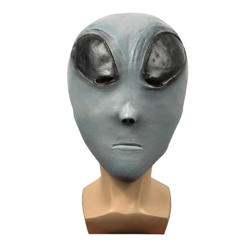 

Funny Scary Alien Mask Full Over the Head Handmade Natural Latex UFO Head Mask for Halloween Party Cosplay