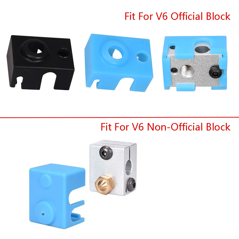 Sock Printer-Parts Heated-Block J-Head hotend V6 Silicone To Fit 3D Reprap