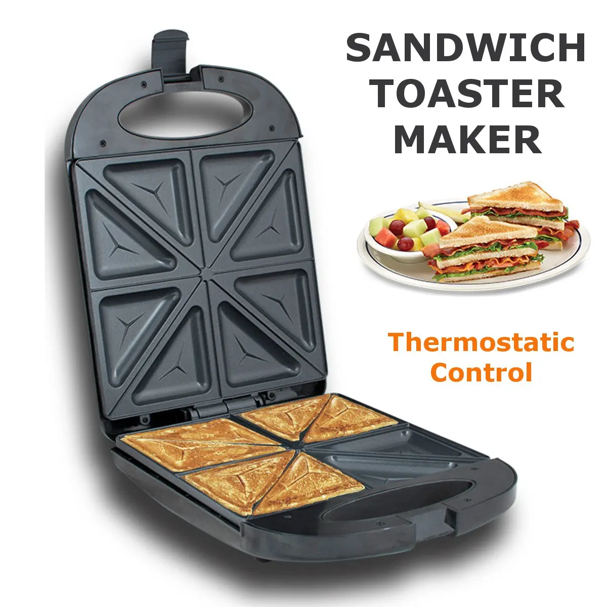 Commercial Nonstick Electric Toastie Sandwich Maker Machine Press Toaster 