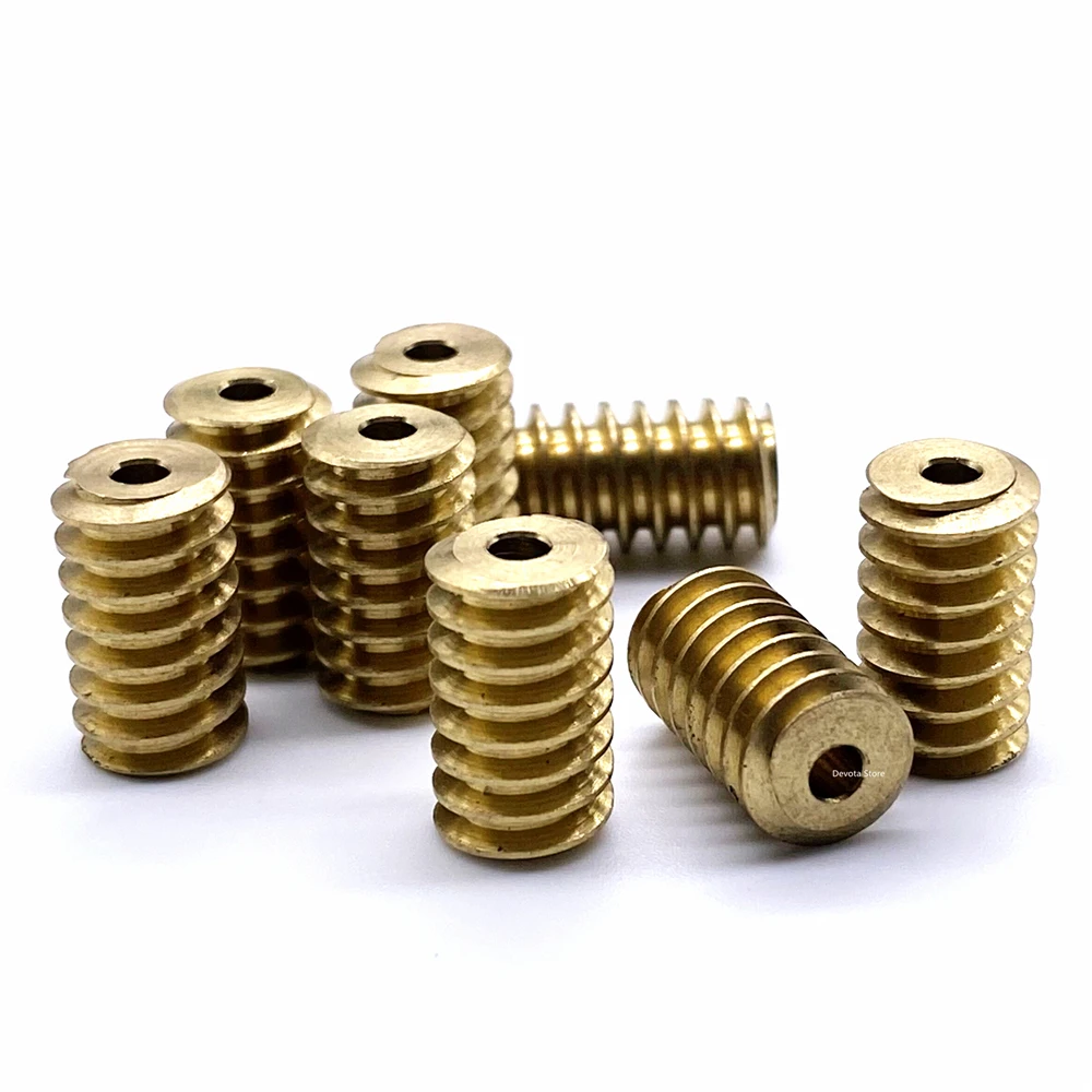 Motor gear transmission gear electric bike gear 0.5M copper worm gear DIY motor shaft diameter 6/7mm length 10/12mm hole 1.98/2.3/3MM