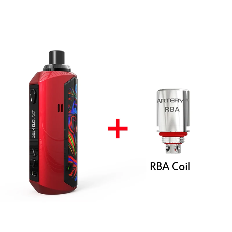 Артерия самородок AIO комплект 1500 мАч встроенный аккумулятор 2,0 мл Pod картридж Ом/РБА электронная сигарета Vape Pod kit vs Vinci X - Цвет: Red with RBA Coil
