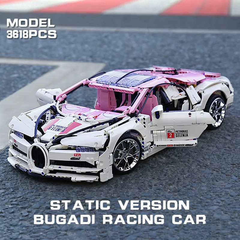 Technic Модель автомобиля игрушки Мини блоки 20086 розовый скоростной гоночный автомобиль набор сборных кирпичей Развивающие детские машины рождественские подарки