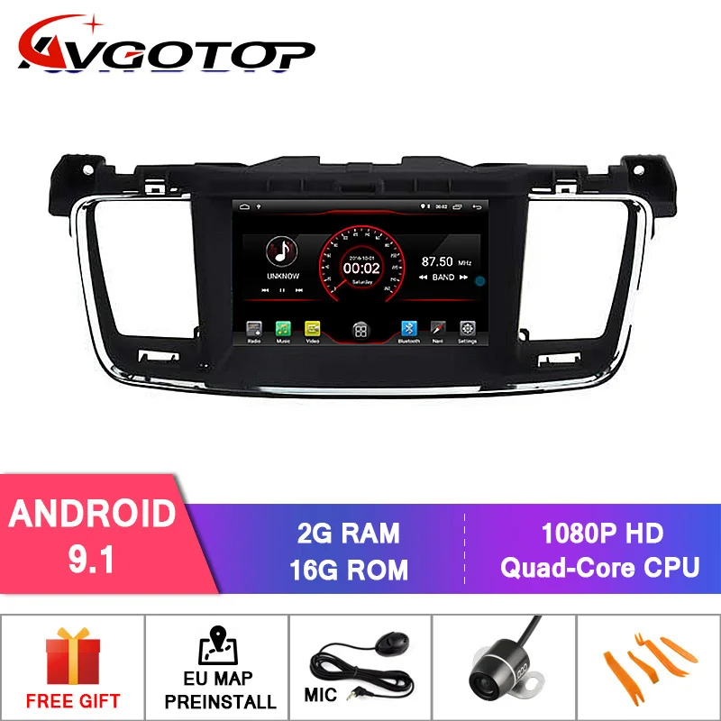 

AVGOTOP Android 9 Car Radio Navigation Player for PEUGEOT 508 MP3 MP4 Wifi Vehicle GPS Multimedia