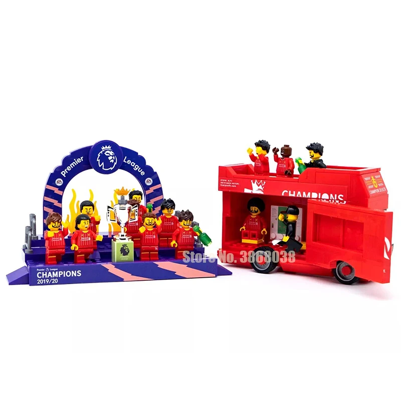 

New 420pcs Liverpool Champion League Moment Soccer Player Building Blocks Toys Figures Football Players City Sports Game