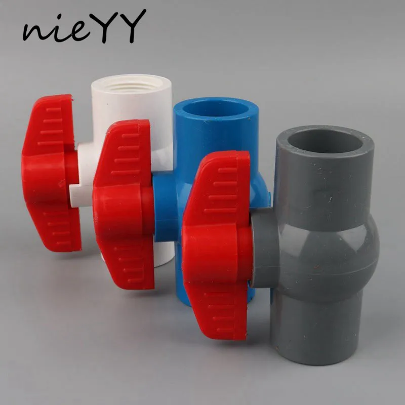 

1Pcs Inside Dia 32Mm To 32Mm PVC Ball Valve 1'' To 1'' Ball Valve Two Way Slip Ends Water Shut Off Flow Controller Valve Nieyy