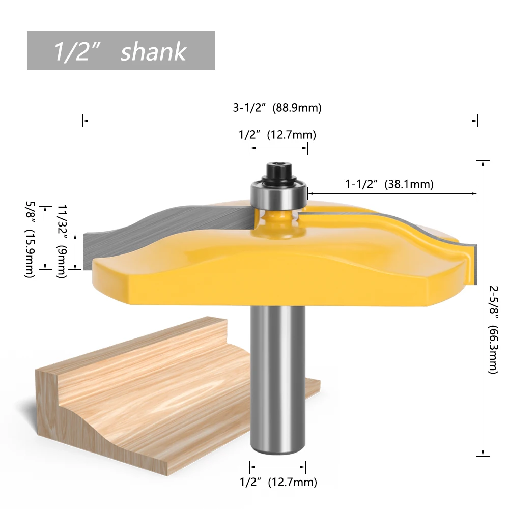 LAVIE 3 teile/satz 12mm 1/2 Schaft Tür Panel Schrank Zapfen Router Bit Set Fräsen Cutter Für Holz Schneider Schneiden werkzeuge 03016 – Detail 6