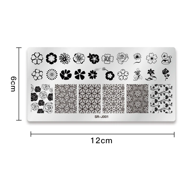 4 пластины для стемпинга ногтей с изображением лилии цветочные геометрические