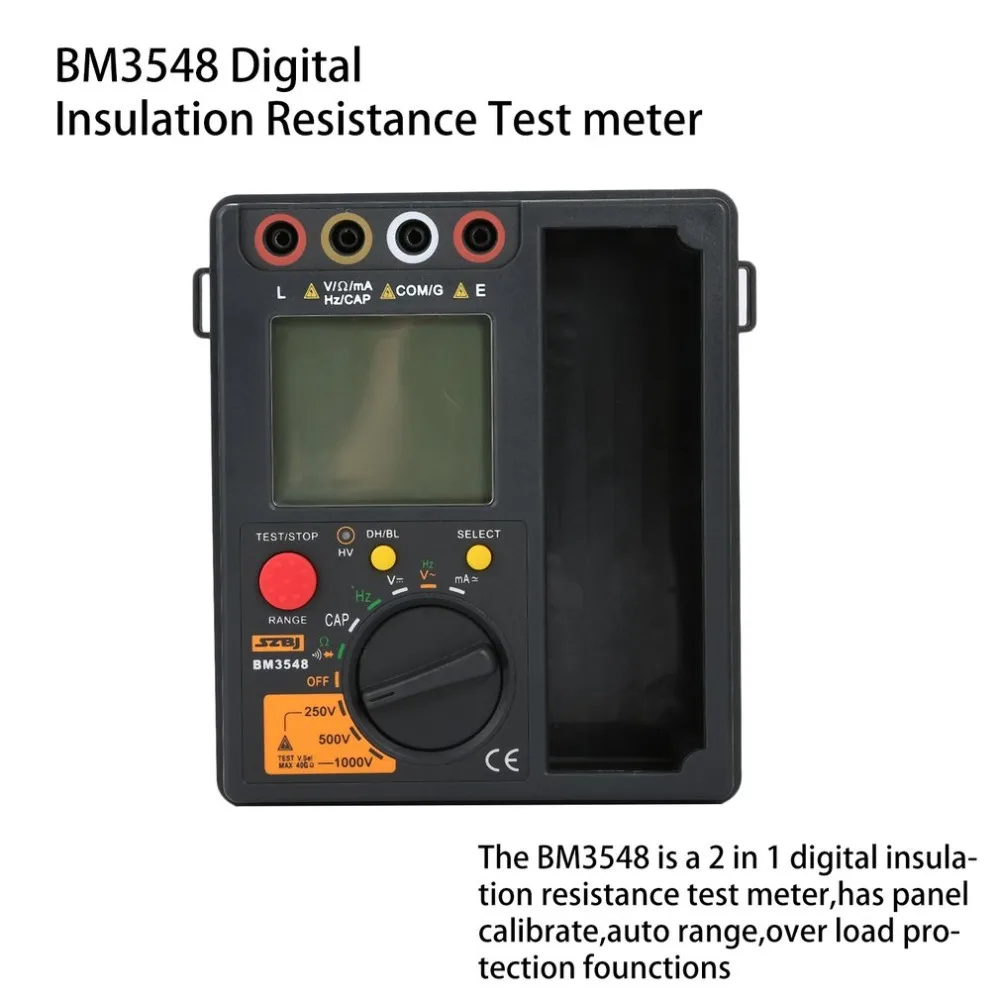 SZBJ BM3548 Измеритель сопротивления 2 в 1 Цифровой Измеритель Сопротивления Изоляции Мультиметр Мегаомметр Ом Тест er