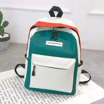 

The opening season student bags custom bags girl letters contrast color backpack men's and women's outdoor travel bag backpack