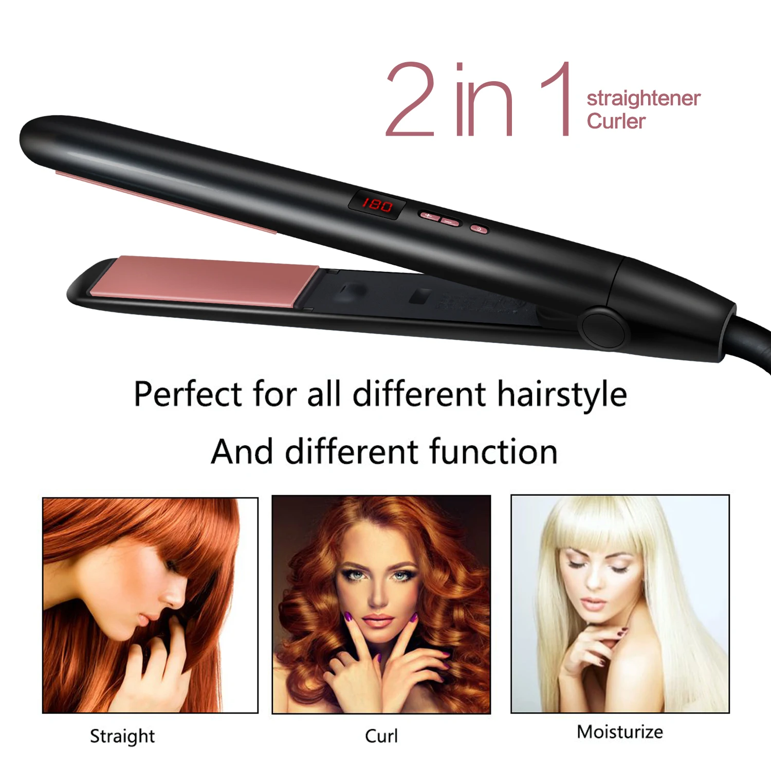 Flat Iron Hair Straightener Professional Hair Plank Crimper Corrugated Tongs Styling Styler Curling Straightening Iron