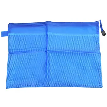 

A4 Fabric Zip Portfolio Bags Filing Document Pencil Storage Holder, A4 Blue