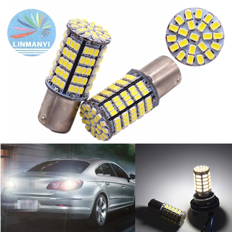 

2 X авто светодиодные S25 BA15S P21W 1156 1206 127SMD 127led заднего стоп-сигналы, задних сигнальных огней указатели поворота DC 12V 6000K