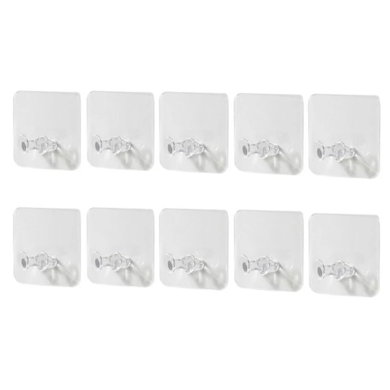 

10pcs Transparent Self-Adhesive Wall Hanger Power Plug Hook Socket Storage Holder Home Office Load-bearing 1 Kg Key Hanger