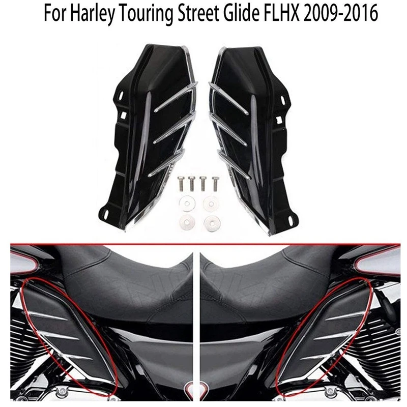 

Mid Frame Air Deflector Trims Compatible for Harley Touring Road King Tri Glide 2009-2016 Black