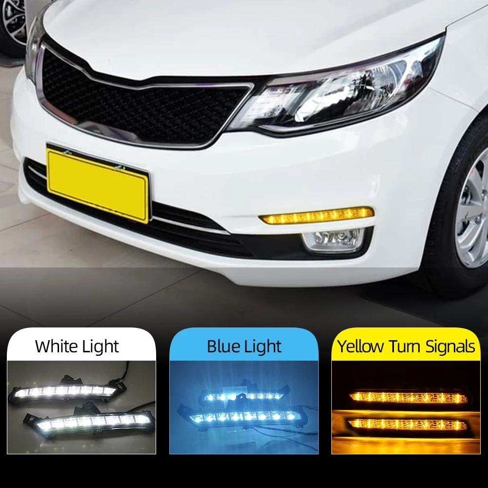 Car Flashing 2Pcs For KIA K2 RIO 2015 2016 LED DRL Daytime Running