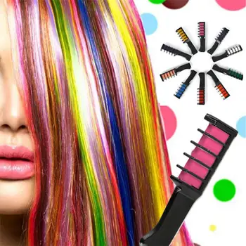 

10Pcs Disposable Natural Hair Dye Cream Pen Temporary Coloring Styling Comb Chalk Powder With Comb Crayons Hair Dyeing Tool