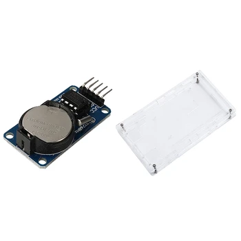 

DS1302 Clock Module with Battery Real-Time Clock Module & Box Enclosure Transparent Case for Arduino MEGA2560 R3