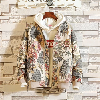

Chinese Dragon Embroidery Style 2020 Spring Autumn Jacket Men Streetwear Bomber Clothes Plus OverSize M-5XL