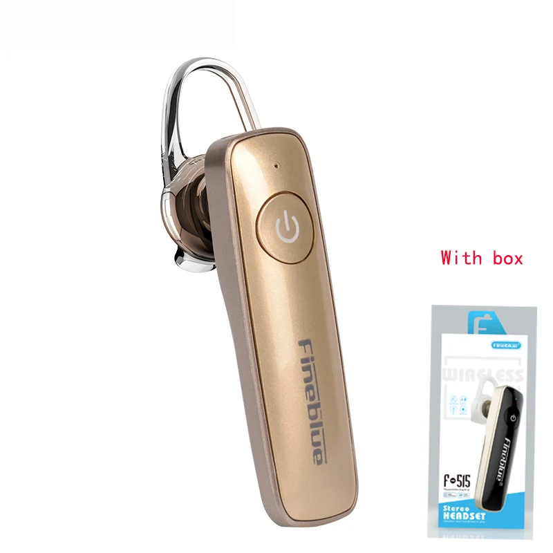 Gold with box FineBlue F515 беспроводные наушники-вкладыши Bluetooth V4.1 гарнитура шумоподавление hands free спортивные наушники для смартфона - Цвет: Gold with box