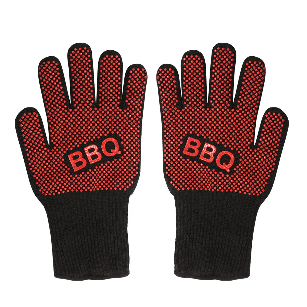 

1 Pair Heat Resistant Gloves Oven Pot Holders Gloves Non-Slip Cut Resistant Kitchen Baking Cook Gloves Avoid Scald Accident