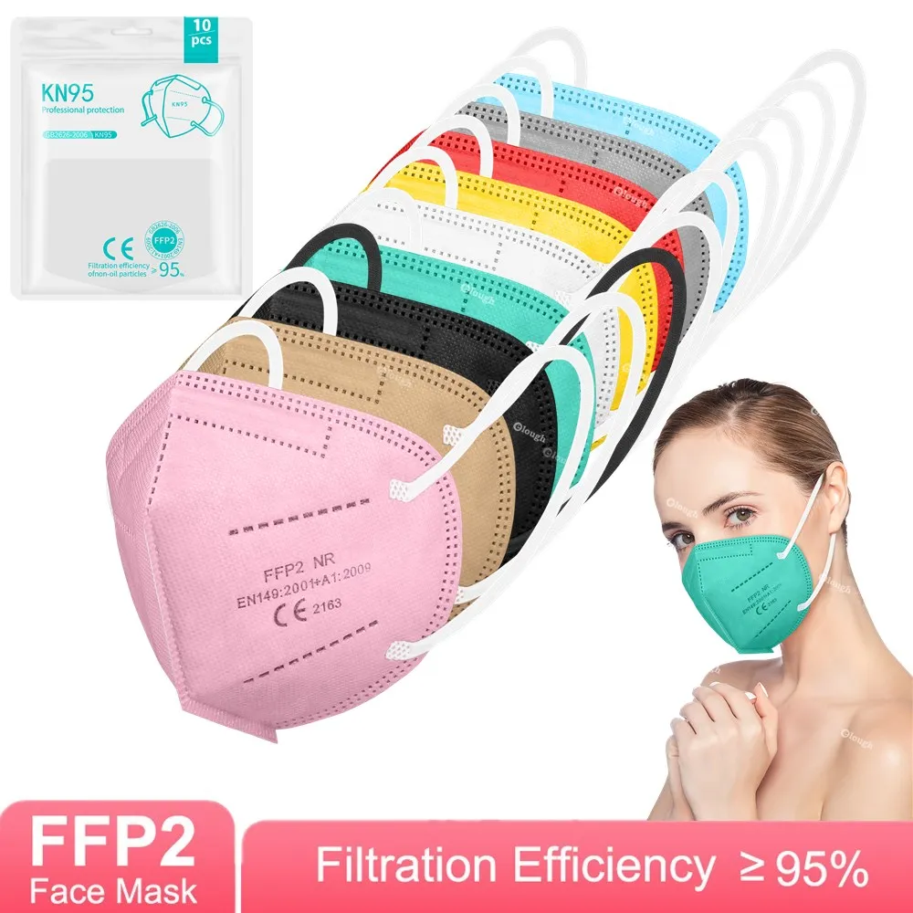 Многоразовая маска FFP2 NK95 Mascarilla FPP2 Homologada FP2 KN95 черная 5-слойная FFP2Mask цветная