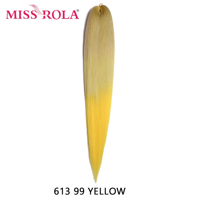 Miss Rola 22 Inch 60G Kanekalon Hair Synthetic Jumbo Braid Yaki Straight Hair Extension Pink Blonde Twist Braid Bulk Wholesale #Blue