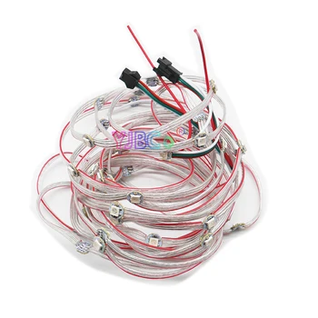 

50 leds/lot Pre-soldered WS2812B Pixels 5050 RGB LED Module Heatsink Board Nodes Addressable Individually 10cm Wire