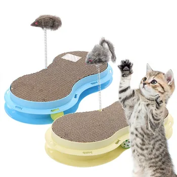 

Cats Scratch Board Nail Grinder Pad with Spring Grinding Nails Interactive Artificial Mouse Cat Toy Large Cat Chew Molar Toy #5