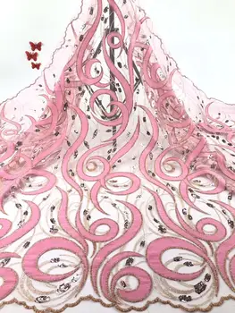 

nice style for velet lace fabric with seqiuns JOY-2303 Fashionable french net fabric for dress wedding or party dress