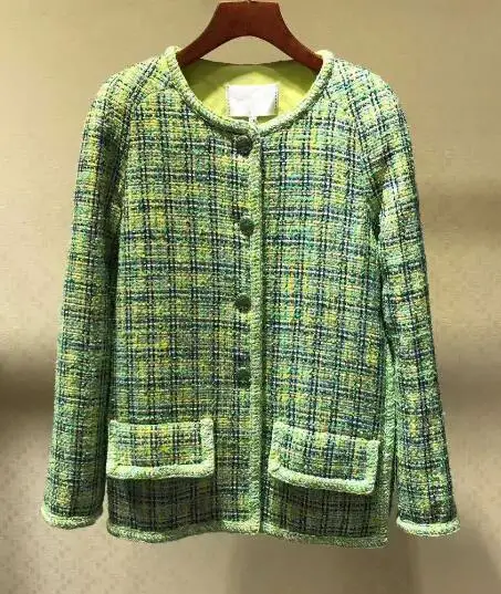 Jacket only Женская твидовая куртка и шорты комплект из 2 предметов, плюс размер, зимнее пальто, повседневное, abrigo 5XL 6XL chaqueta mujer, элегантное, casaco feminino - Цвет: Jacket only