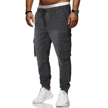 Мужские Новые повседневные Модные Простые эластичные однотонные брюки с карманами, спортивные штаны в стиле хип-хоп, уличные штаны, штаны для бега