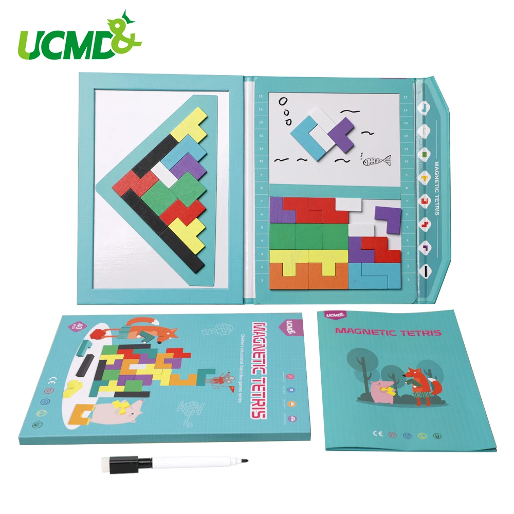 

3D Wooden Tetris Puzzles Jigsaw Toys Tangram Brain Teaser Game Children Puzzle Writing Board Educational Toys For Children Gift