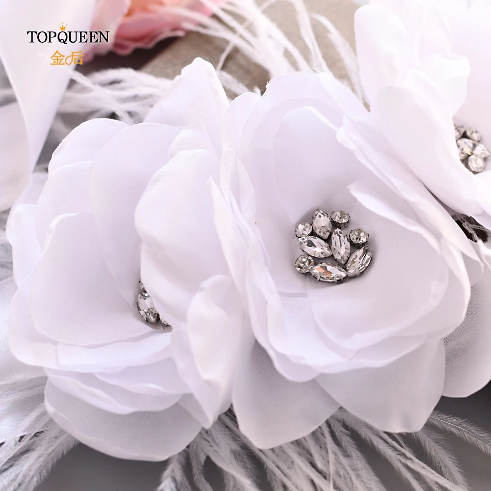 TOPQUEEN S438 ремни и пояса для платьев белое платье пояс для женщин Цветочные пояса для женщин пояс с цветами для девушки пояс с перьями