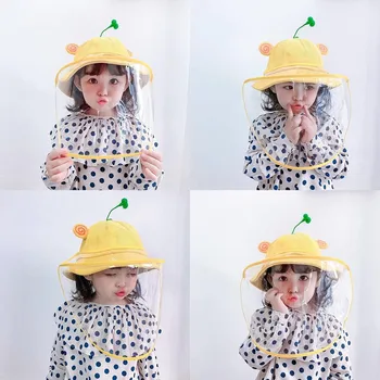 

2020 New Children Sun hat Anti-spitting Protective Cap Dustproof Protective Cover Cap Bucket Hats Beanie for boys and girls