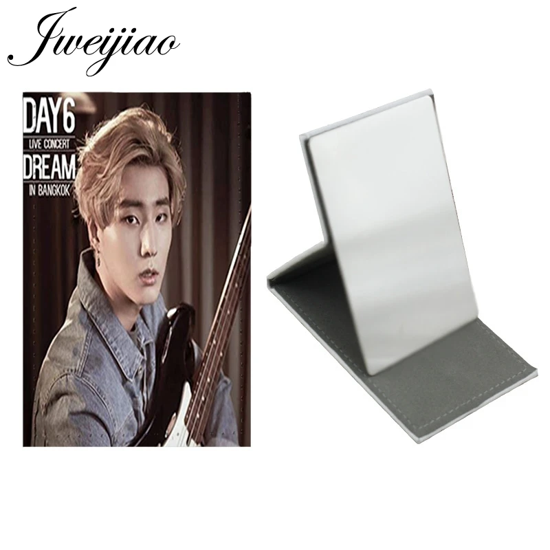 DAY34 JWEIJIAO KPOP группа день 6 нержавеющая сталь прямоугольный стол настольное зеркало складной кожаный макияж дорожный кошелек зеркало DAY36 - Цвет: DAY34