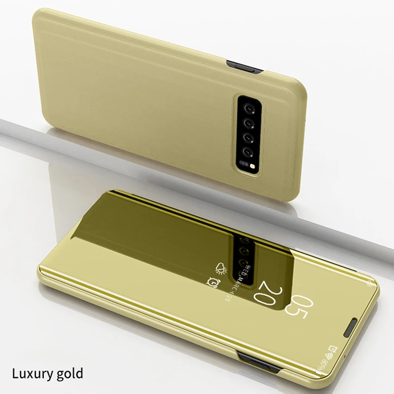 Умный зеркальный флип-чехол для samsung Galaxy S10 S9 S8 плюс S7 S6 Примечание 10 9 8 A10 A20E A40 A50 A70 A7 A8 A5 A7 чехол Крышка