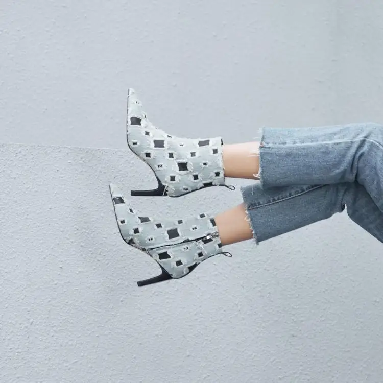 Женские осенние ботинки модная женская обувь на высоком каблуке 8 см с острым носком и стеганым дизайном Новые повседневные ботильоны
