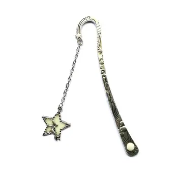 

Retro Retro Glow In The Dark Reading Bookmark Sun And Moon Stars And Luminous Flying Man Long Chain Hairpin Luminous Beautiful