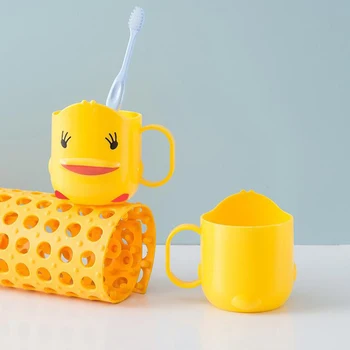 

Cartoon Duckling Mouthwash Cup For Children Plastic Toothbrush Tumbler Portable Wash Cup Tea Cup Bathroom Set Toothbrush Cup Mug