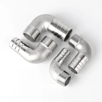 

1/4'' BSP Male Thread 8/10/12mm 304 Stainless Steel Elbow Connector Barb Hose Tail Reducer Pagoda Joint Coupling Pipe fitting
