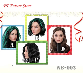 

In Stock 1/6 Female Head Sculpt NB-002 X-Men Emma Watson Head Carved with Green/Black/Brown Hair Model for 12'' Body