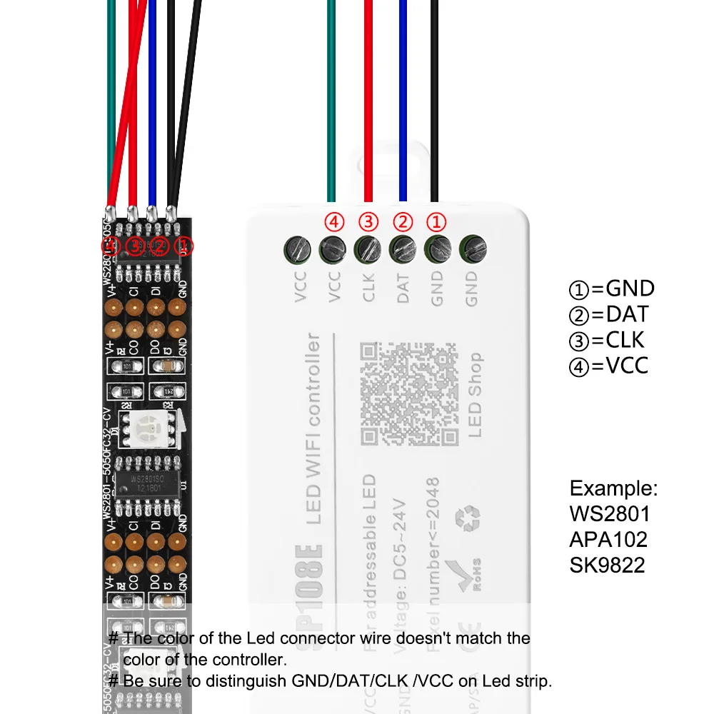 DC5 24V SP108E светодиодный Wi Fi Magic Управление WS2812B WS2813 и т. д. полосы модуль светильник